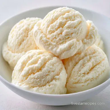 Heavy Cream Ice Cream for 4 Servings Recipe Card