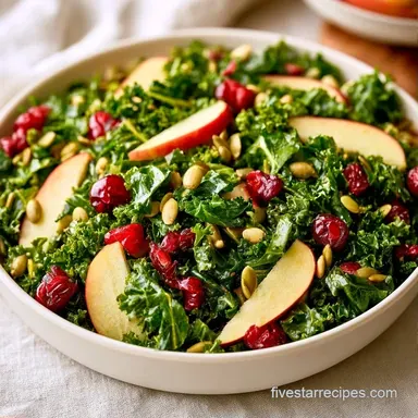 Kale Cranberry Pumpkin Seed Salad for 6 Recipe Card