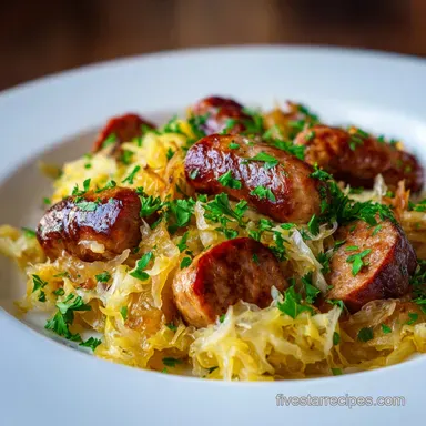 Kielbasa and Sauerkraut with Apple for 5 Servings