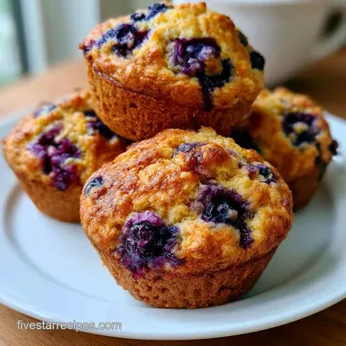 Blueberry Muffins with Sour Cream: Baked Recipe Card