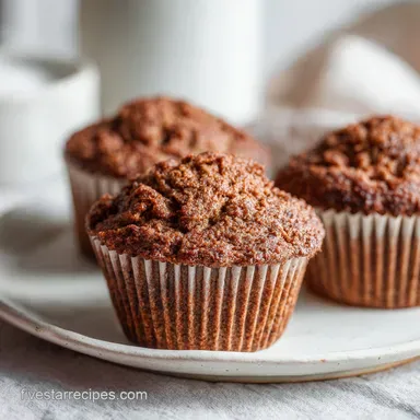 Moist Bran Muffins Recipe High Fiber: 12 Servings Recipe Card