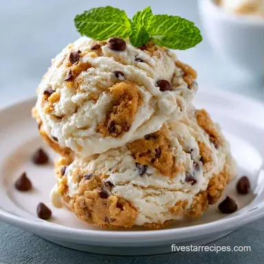 No Churn Cookie Dough Ice Cream in 20 Min Recipe Card