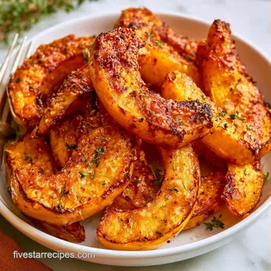 Parmesan Roasted Acorn Squash in 35 Min Recipe Card