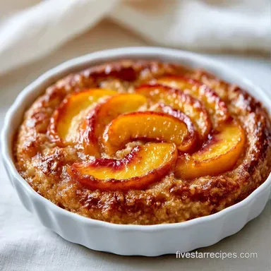 Peach Oatmeal Bake for 6 Servings Recipe Card