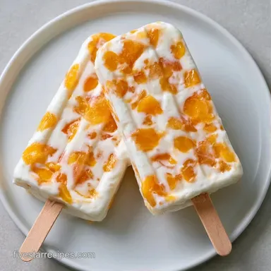Creamy Peach Yogurt Popsicles Recipe Card