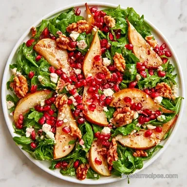 Pear Pomegranate Salad for 4 Servings Recipe Card