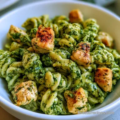 Pesto Chicken Pasta in 30 Minutes Recipe Card