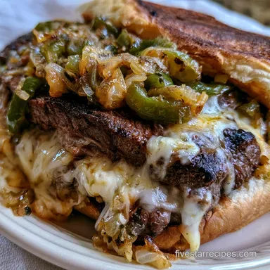 Philly Cheesesteak Recipe: Tender Ribeye Recipe Card