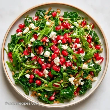 Pomegranate Farro Salad with Kale Recipe Card