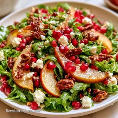 Pomegranate Goat Cheese Salad in 15 Min Recipe Card