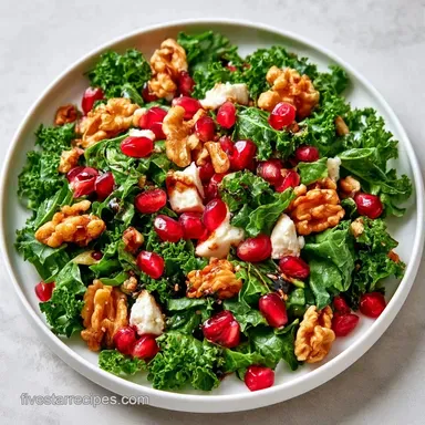 Pomegranate Kale Salad in 15 Minutes Recipe Card