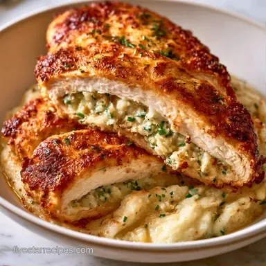 Potato Stuffed Chicken for 4 Servings Recipe Card