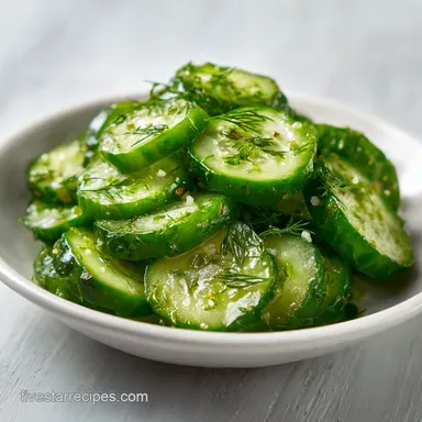 Refrigerator Dill Pickles in 25 Minutes Recipe Card