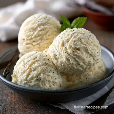 Creamy Vanilla Ice Cream Recipe Card