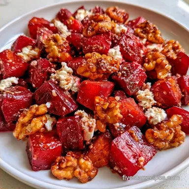 Roasted Beet and Goat Cheese Salad for 4