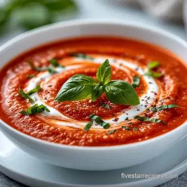 Roasted Cherry Tomato Soup for 4 Servings Recipe Card