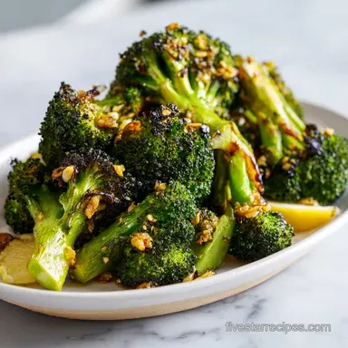 Roasted Lemon Garlic Broccoli in 20 Minutes Recipe Card
