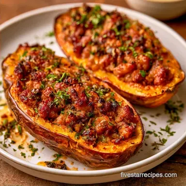Sausage Stuffed Acorn Squash for 4