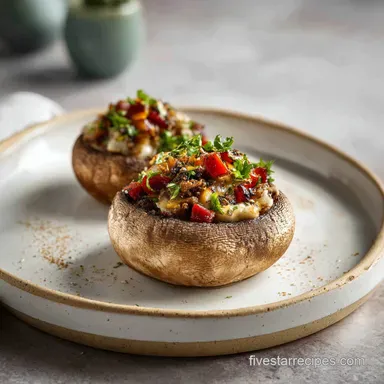 Stuffed Mushrooms Recipe with Sausage in 35 Min Recipe Card