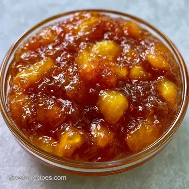 Savory Peach Chutney in 35 Minutes Recipe Card