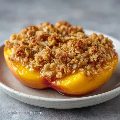 Peach Crisp with Fresh Peaches Recipe Card