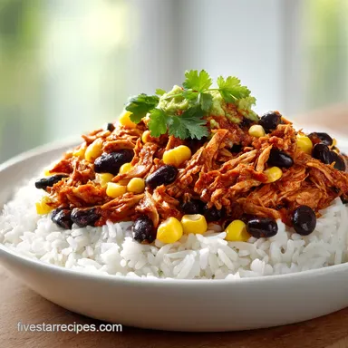 Slow Cooker Chicken Burrito Bowl Meal Prep: Tender Shredded Recipe Card