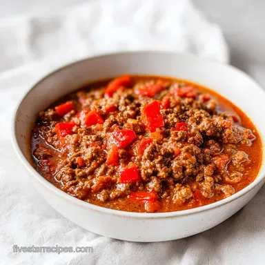 Slow Cooker Chili with Ground Beef Recipe Card