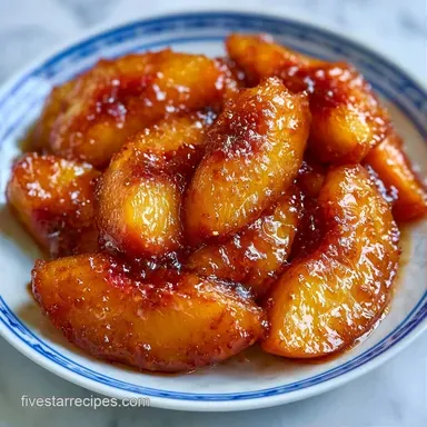 Soft Stewed Peaches in 20 Minutes Recipe Card
