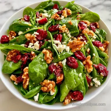 Spinach Cranberry Salad in 15 Minutes Recipe Card