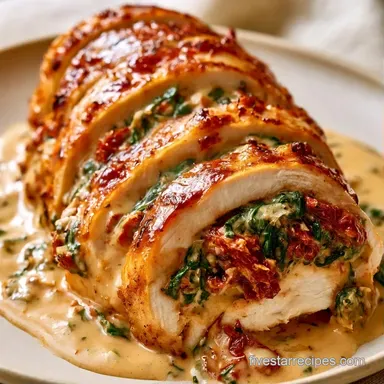 Stuffed Chicken Breast in 40 Minutes Recipe Card