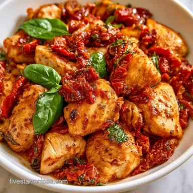 Sun-Dried Tomato Basil Chicken in 30 Min Recipe Card
