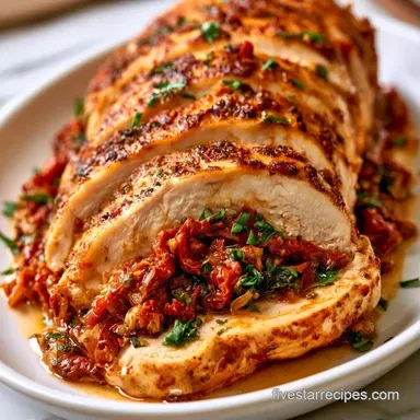 Sun-Dried Tomato Stuffed Chicken in 40 Min Recipe Card
