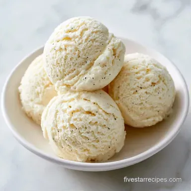 Vanilla Bean Ice Cream for 8 Servings Recipe Card