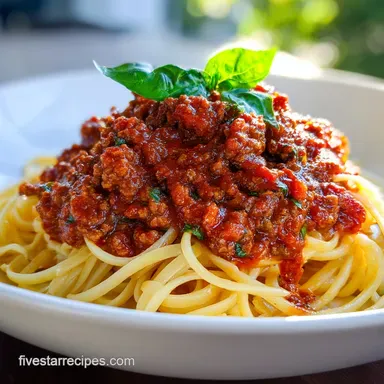 Meat Sauce Recipe: Slow-Cooked for 8 Servings Recipe Card