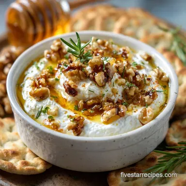 Simple Whipped Feta Dip with Honey and Toasted Walnuts: Velvety Texture Recipe Card