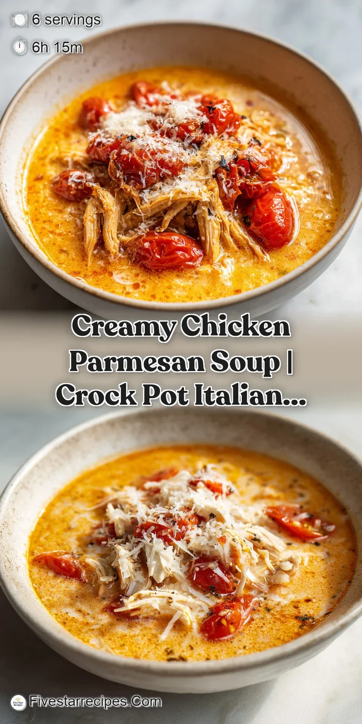 Close-up of stretchy melted mozzarella over crispy breaded chicken pieces in a vibrant red tomato broth.