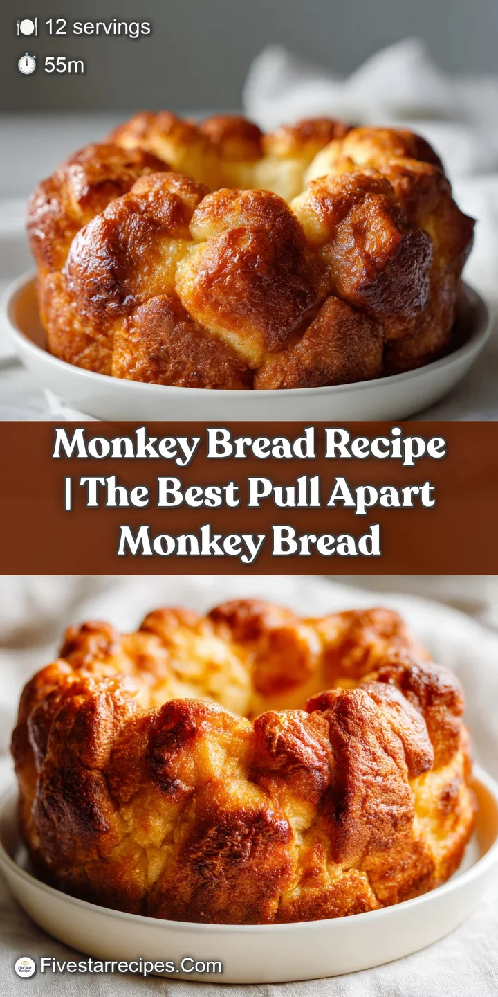 Close-up of gooey, caramel-coated monkey bread pieces with a rich, bubbling cinnamon-sugar texture.