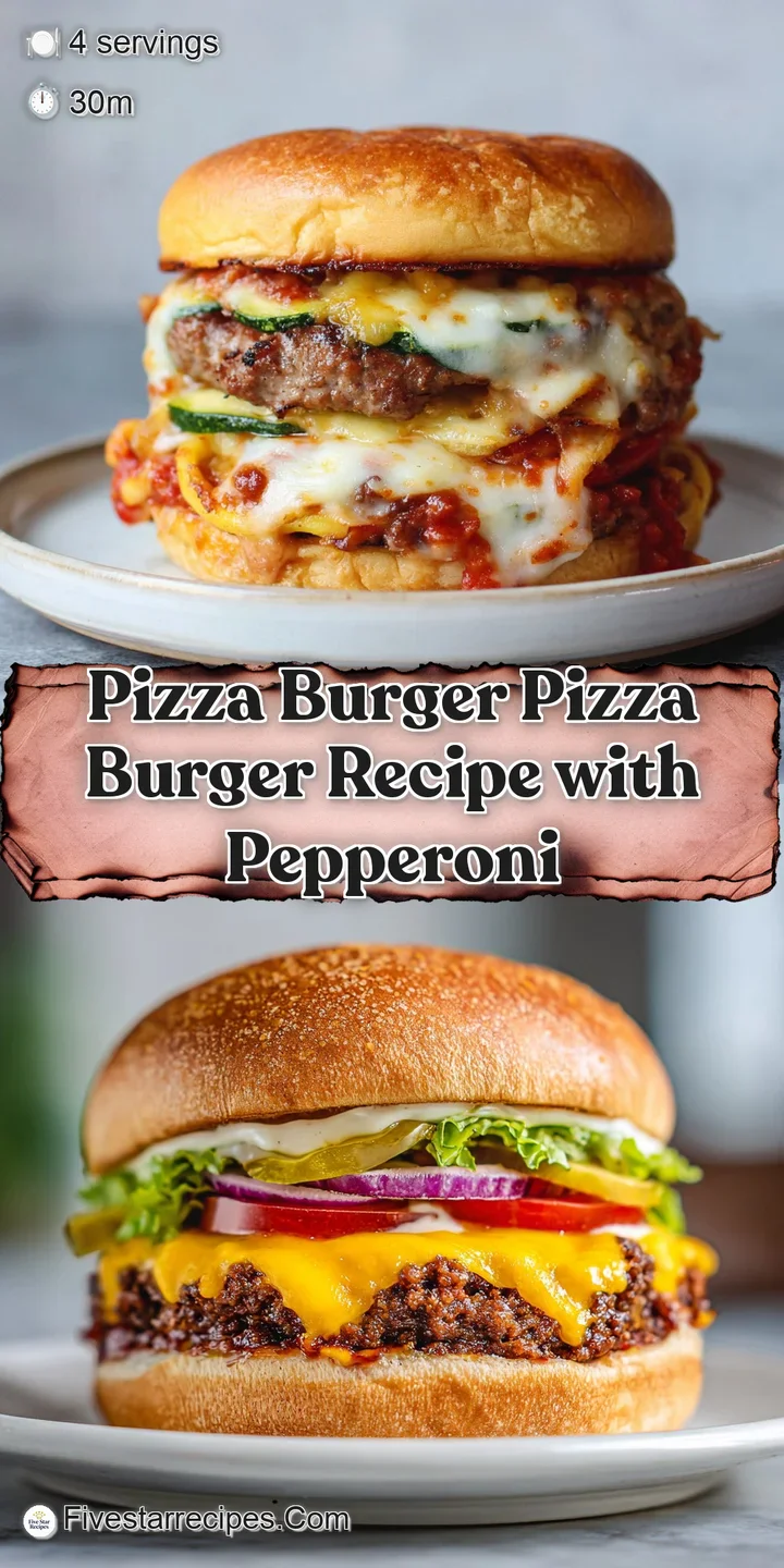 Close-up of a pizza burger, highlighting the melted cheese, savory pepperoni, and toasted bun, promising a flavorful and s...