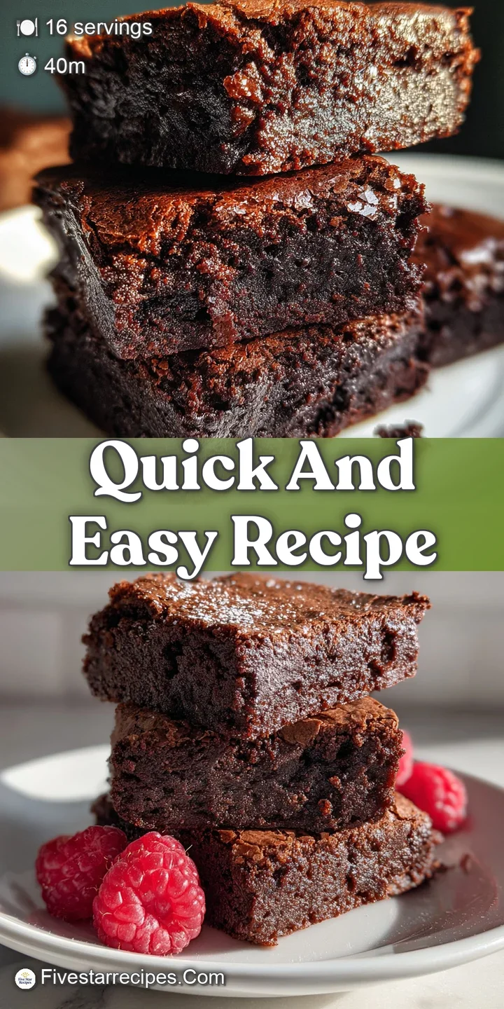 Close-up of a fudgy brownie; its cracked, shiny surface hints at a moist, intensely chocolatey interior. A dusting of coco...