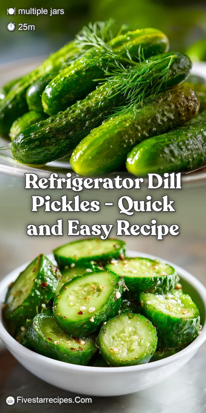 Close-up of crunchy dill pickles showcasing the speckled surface and vibrant green hue, glistening with brine, and garlic ...