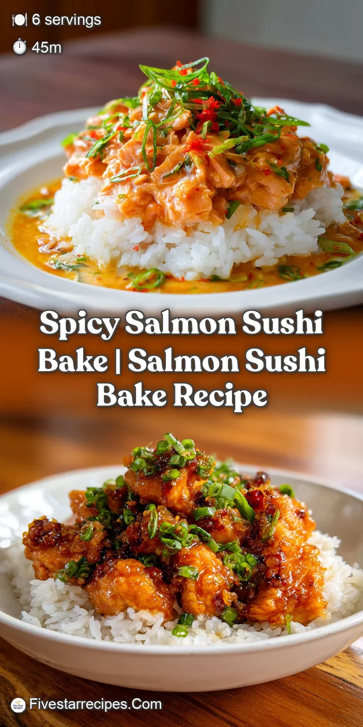 Macro view of bubbling, golden-brown cream and tender chunks of salmon topped with toasted white sesame seeds.