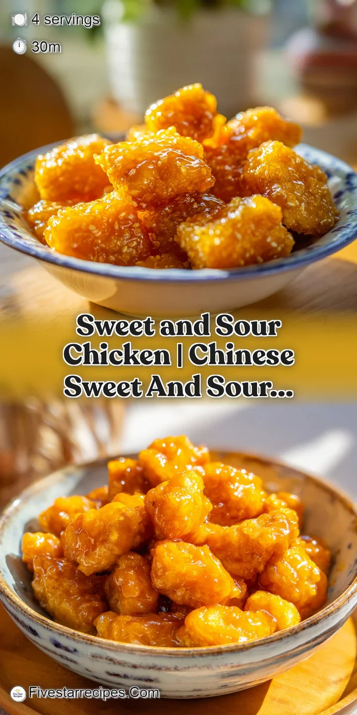 A macro shot of glistening, sauce-coated chicken with a thick, vibrant glaze and a dusting of white sesame seeds.