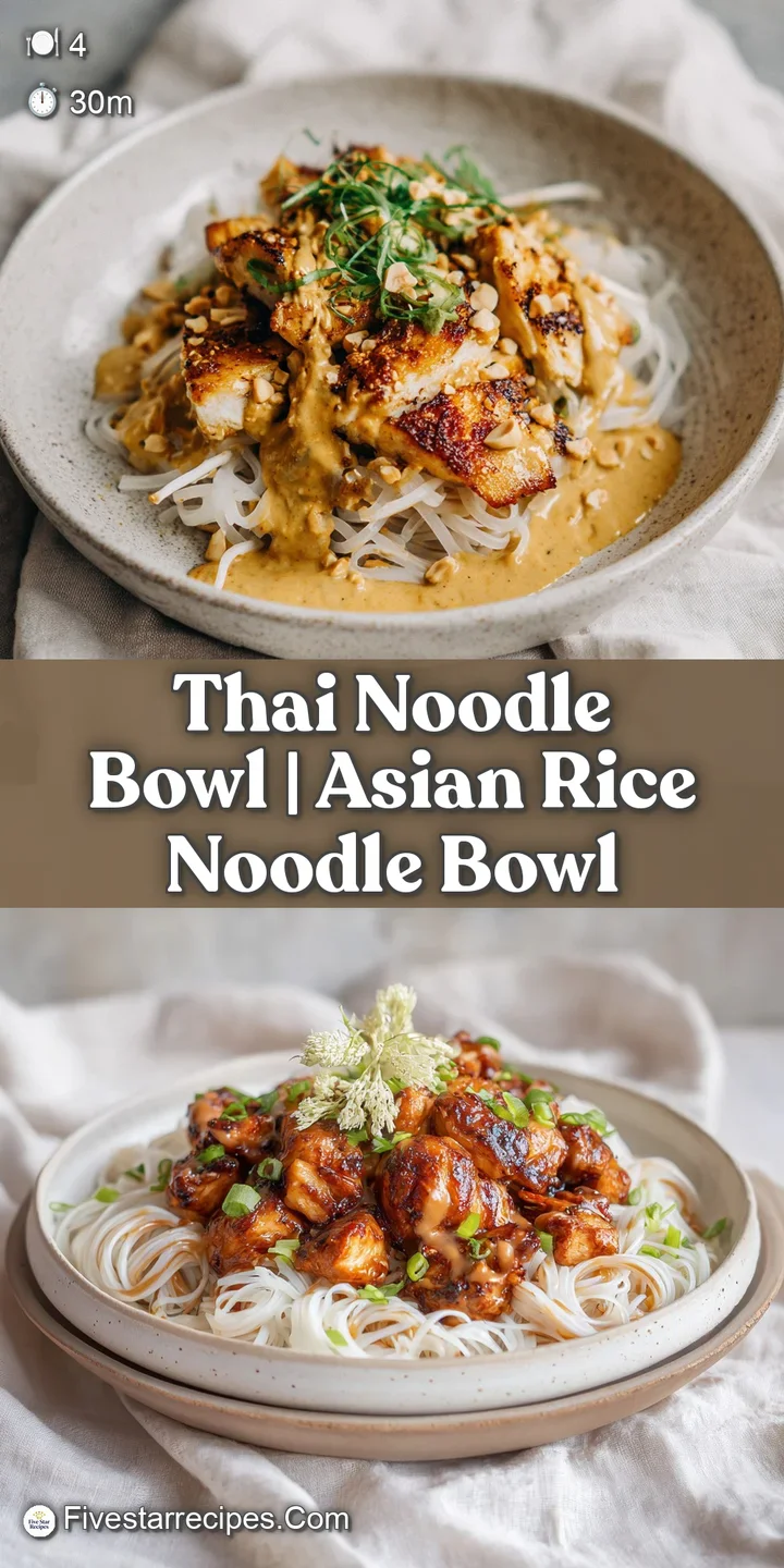 Close-up of glistening rice noodles coated in a golden sauce, topped with toasted peanuts and a slice of red chili.