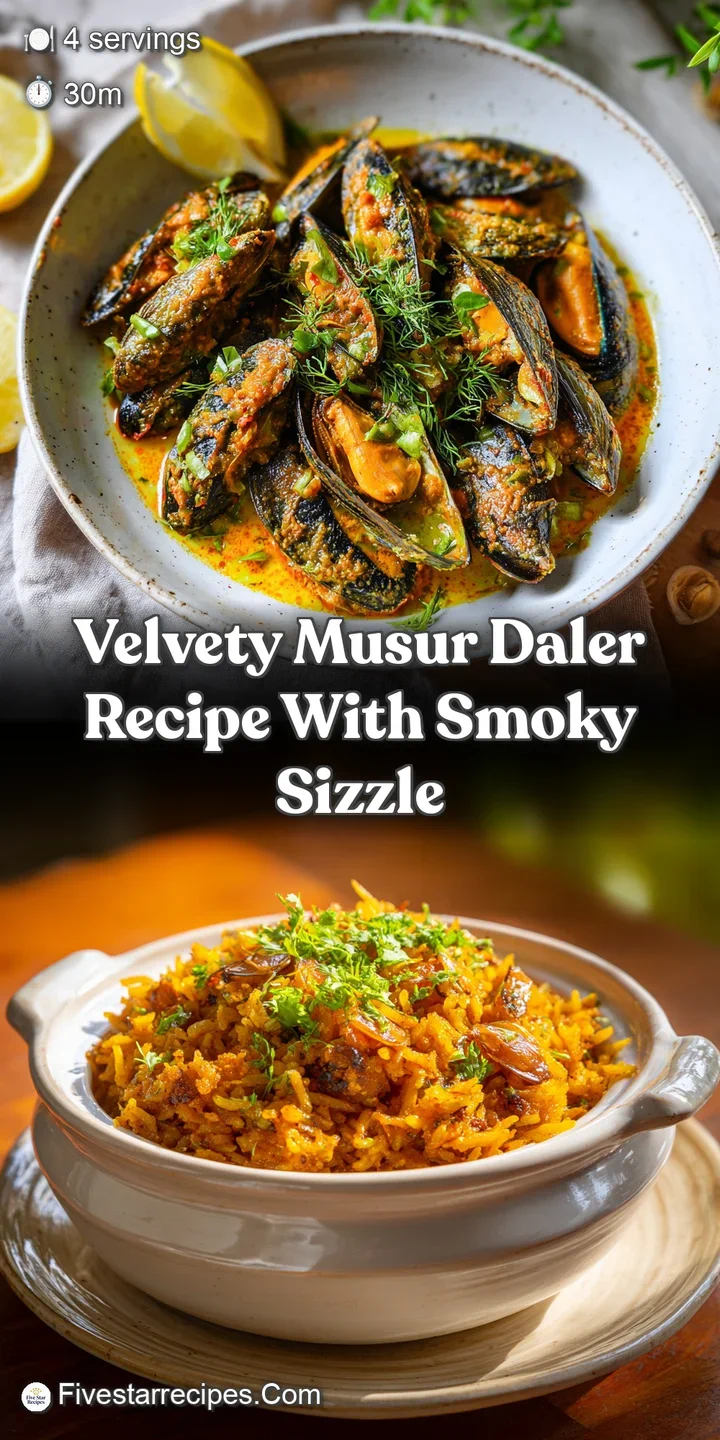 Close-up of simmering red lentils. Aromatic spices catch the light, creating a warm and inviting texture. A hearty and fla...