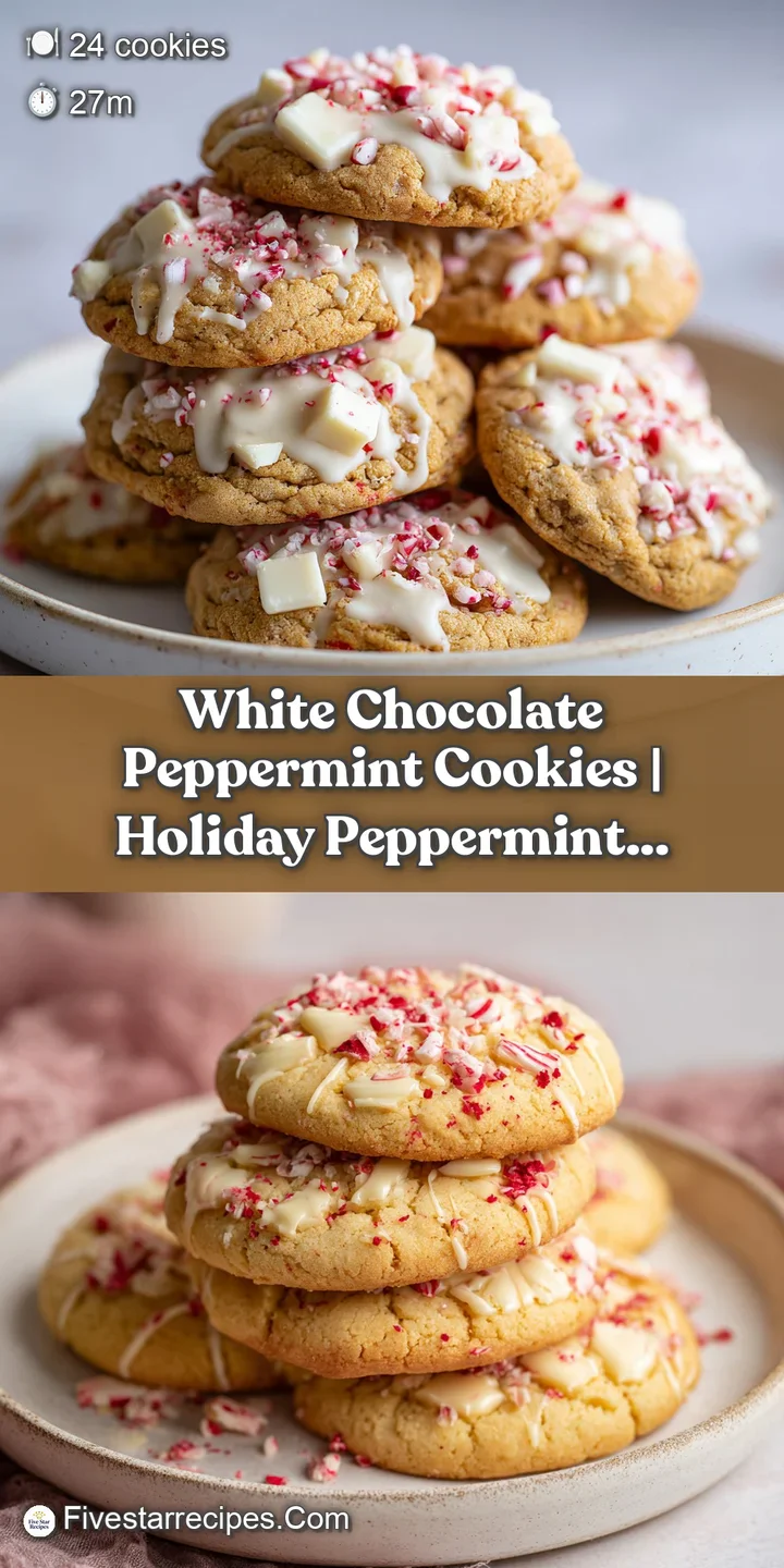 Detailed macro view of a soft cookie featuring molten white chocolate swirls and sparkling red mint shards.