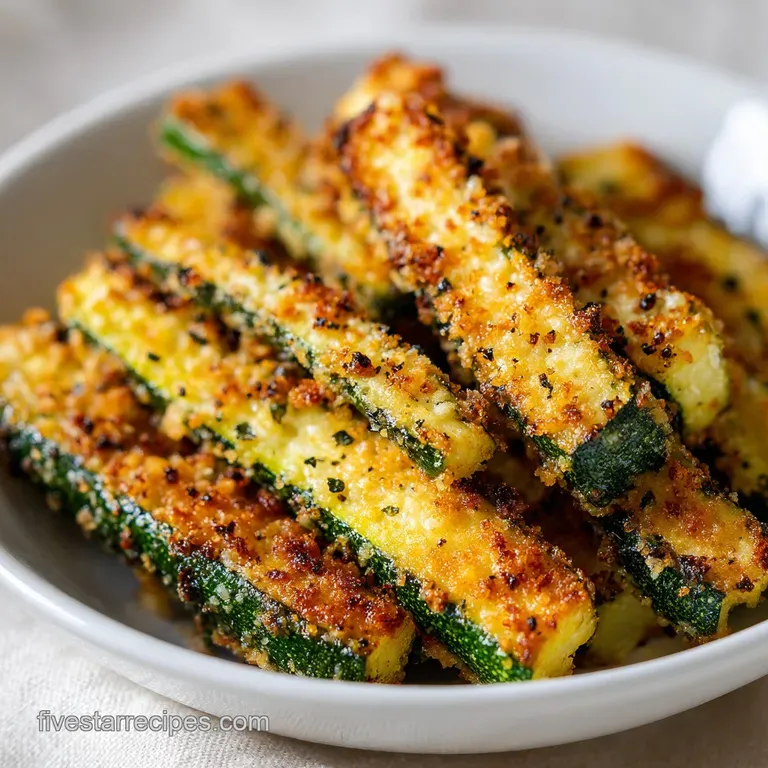 Sliced zucchini rounds arranged neatly on a white ceramic plate, garnished with red pepper flakes and lemon wedges.