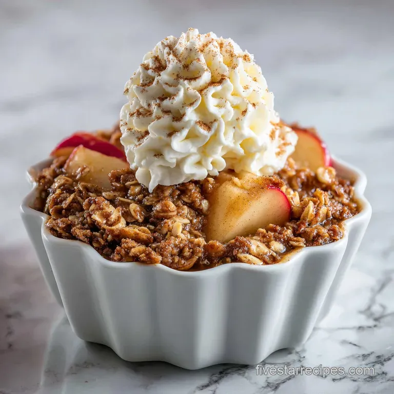 Warm Homemade Apple Crisp with Oat Topping