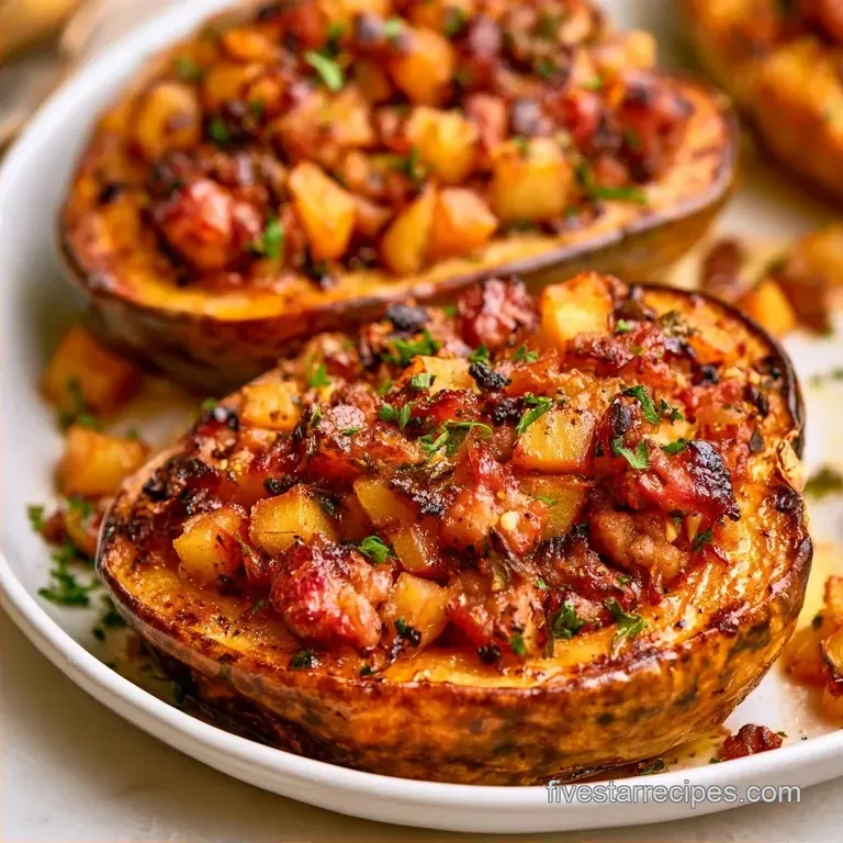 Apple Stuffed Acorn Squash: Microwave Method