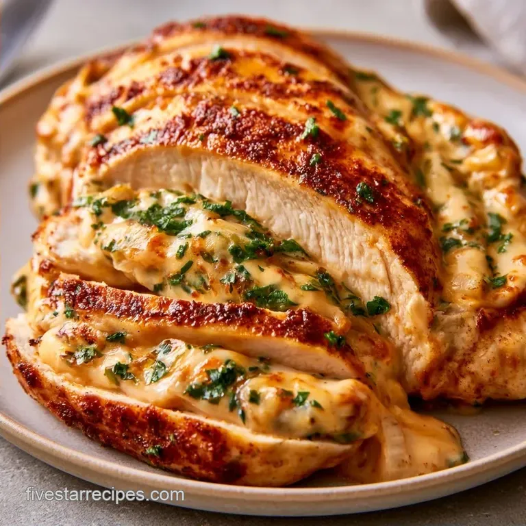 Baked Stuffed Chicken Breast with Garlic