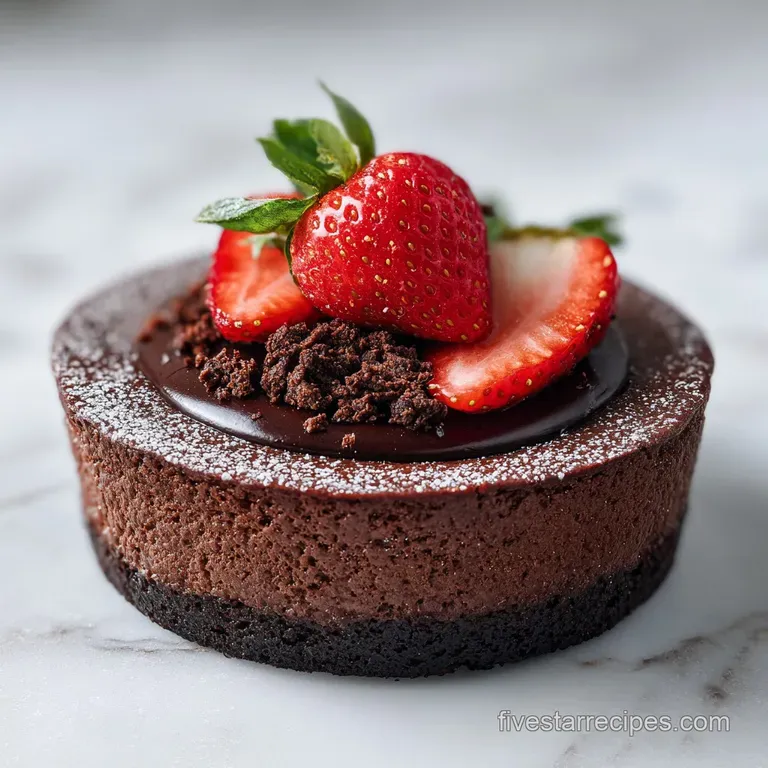 A slice of moist chocolate cake with creamy topping, caramel, and chopped nuts elegantly plated.